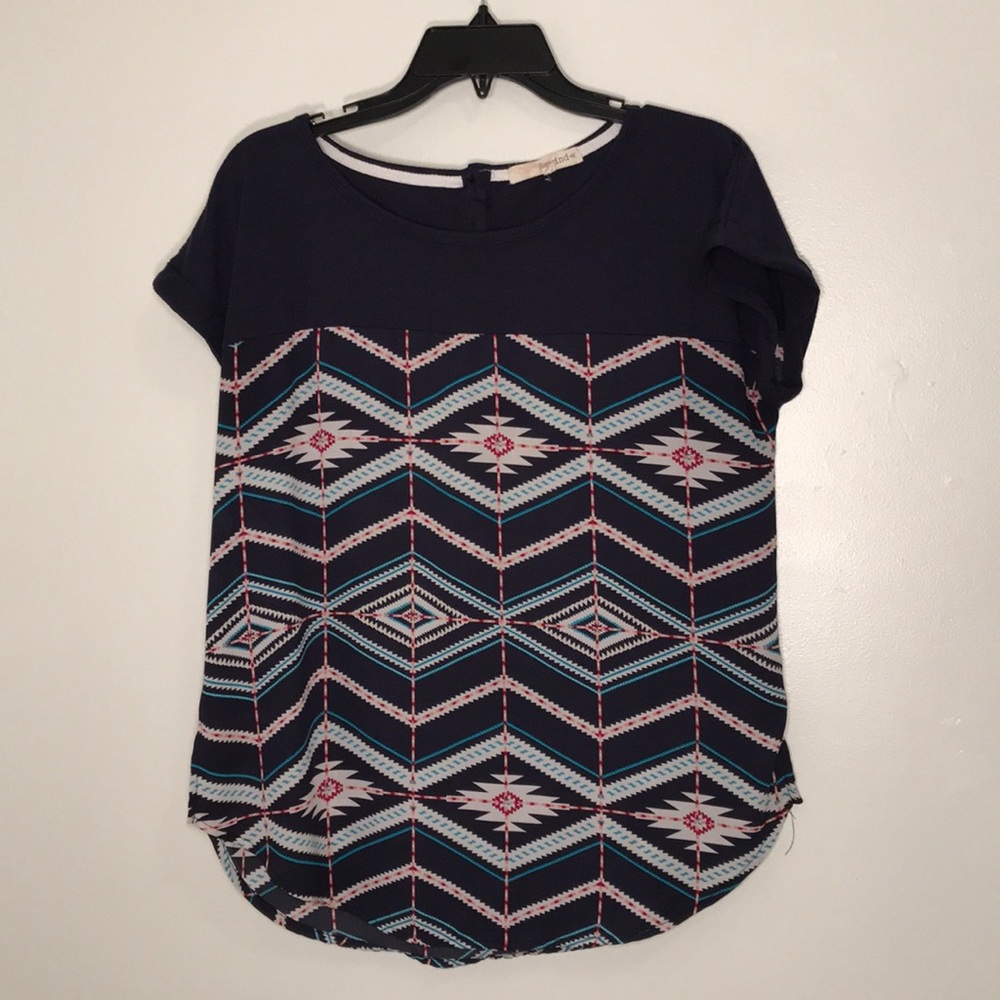 Rewind blue Aztec print shirt